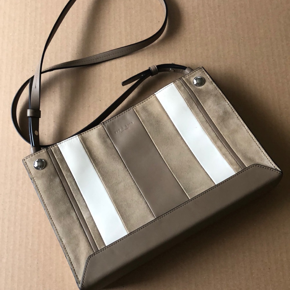 Rag & Bone Leather Suede Compass Crossbody Purse